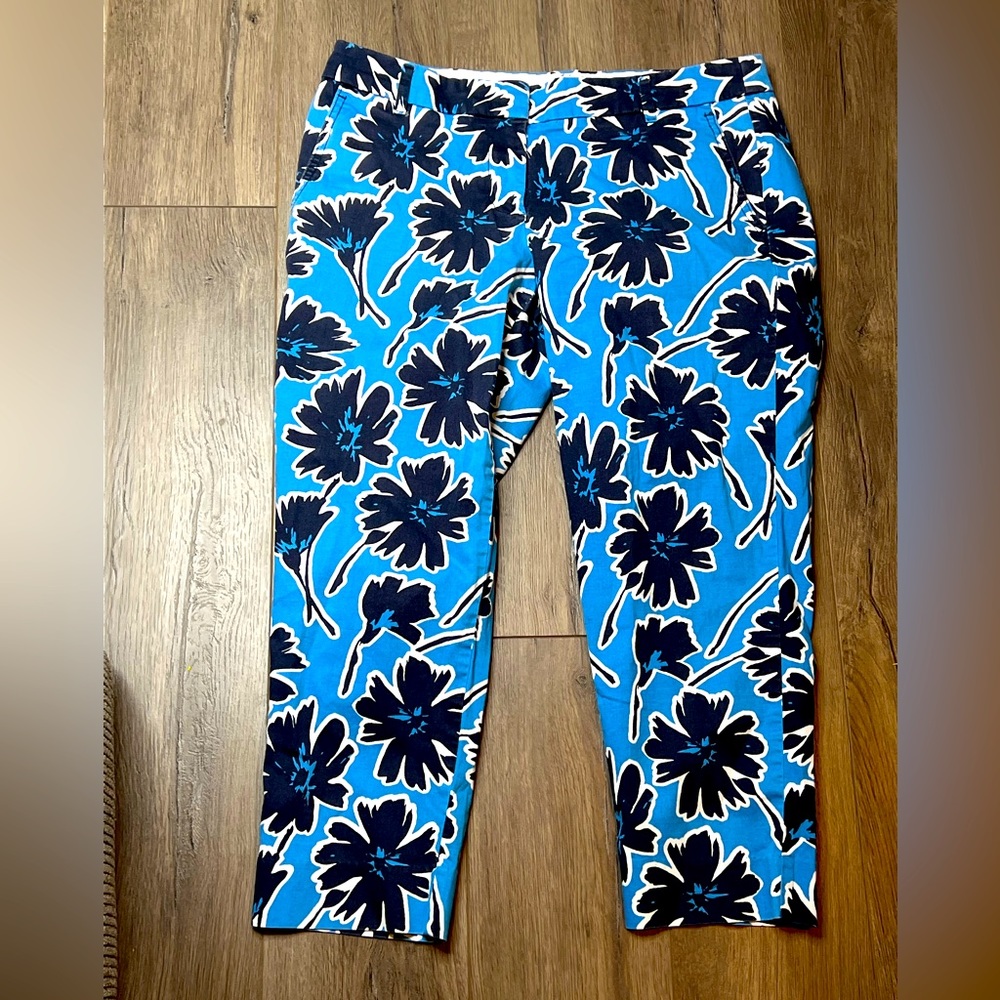 J. Crew 10P Women’s 10 Petite Pant’s Blue Patterned Casual Ladies Bottoms SOLD